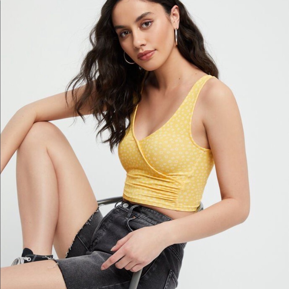 Shirred Surplice Tank Top from Me To We